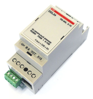 DDL24HDLBUS - два в одном 4х канальный диммер LED RGBW и 4х канальный регулятор 0-10 В