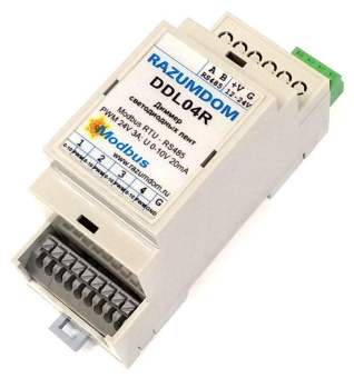 DDL04R: 4х канальный диммер PWM LED RGBW и 4х канальный регулятор 0-10 В.